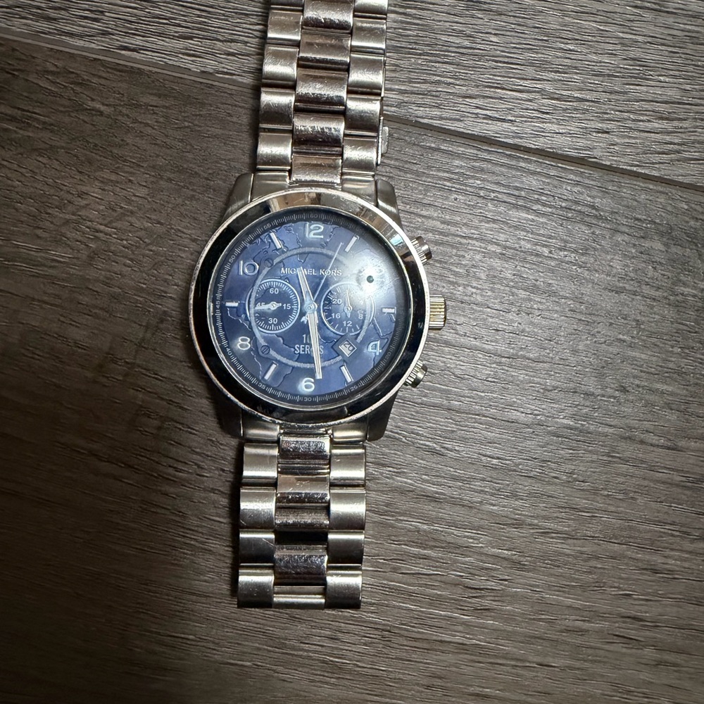 Michael Kors Silver Smartwatch with Blue Dial